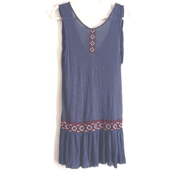 Free People Embroidered Hi-Lo Mini Dress in Size Small - Picture 4 of 8